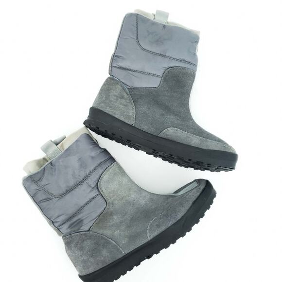 Lands End Suede Boots Gray 406465 Size 9B Winter Boots Warm Pull On MidCalf - Picture 3 of 6